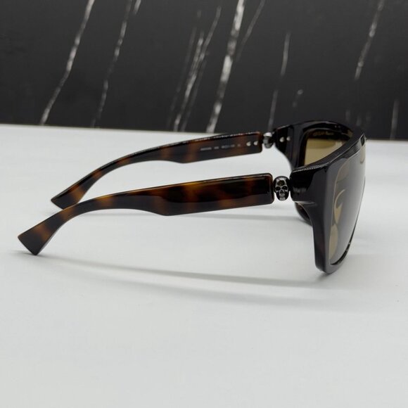 NEW AM0430S 005 ALEXANDER MCQUEEN HAVANA SHIELD UNISEX SUNGLASSES main image 4